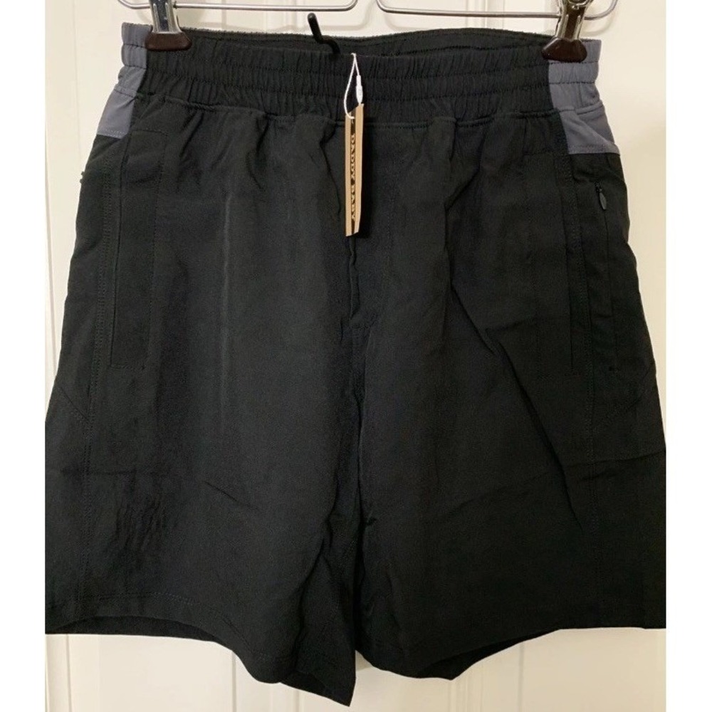 DADDY BABY Gym Shorts Mens XL Black NWT Built-in Underwear Zipper Pockets